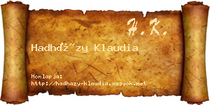 Hadházy Klaudia névjegykártya