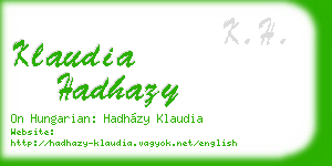 klaudia hadhazy business card